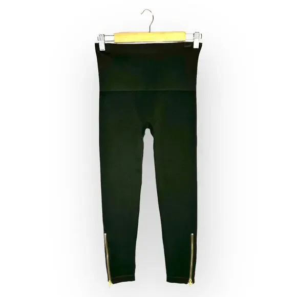 Spanx Women's Look At Me Now Seamless Side Zip Leggings M Olive Green Zip Leg - Picture 2 of 8